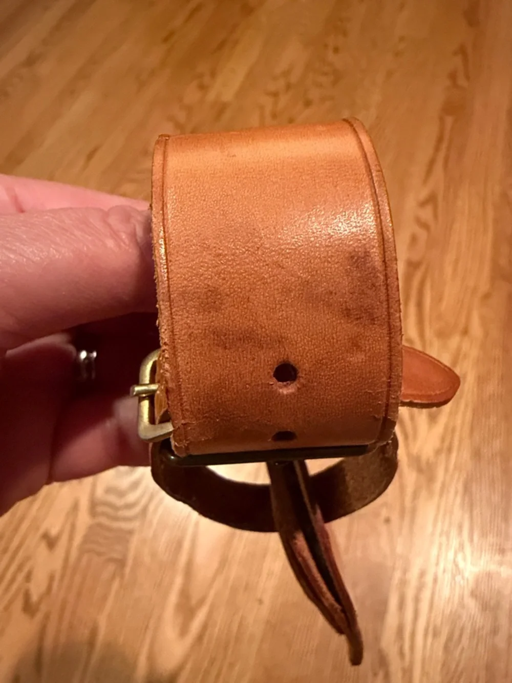 Louis Vuitton Brown Leather Luggage Tag with Strap
